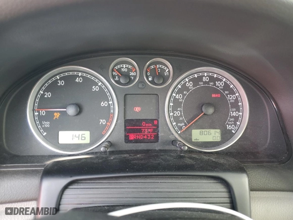 2003 Volkswagen Passat GLX with VIN WVWYH63B63E081430, listed as a Copart auction lot 77882164 with 80,614 mi miles and Salvage Title. Bid and sale history available at carsss.com. Image 9.