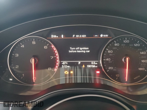2013 Audi A6 Premium Plus z VIN WAUGFAFC1DN077678, wystawiony jako Copart lot #56999585 z przebiegiem 190 194 mil mil oraz Czysty tytuł • Clean title. Historia ofert i sprzedaży dostępna na DreamBid. Obrazek 9.