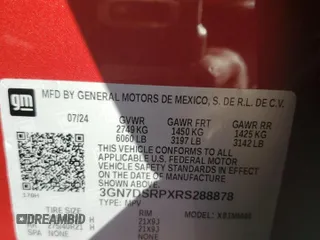 2024 Chevrolet Equinox EV RS z VIN 3GN7DSRPXRS288878, wystawiony jako Copart lot #83112004 z przebiegiem 1 191 mil mil oraz Szkoda całkowita • Salvage title. Historia ofert i sprzedaży dostępna na DreamBid. Obrazek 14.