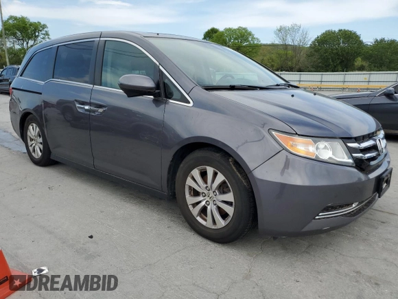 2015 Honda Odyssey EX-L with VIN 5FNRL5H64FB089909, listed as a Copart auction lot 53192035 with 174,909 mi miles and Salvage Title. Bid and sale history available at DreamBid. Image 4.