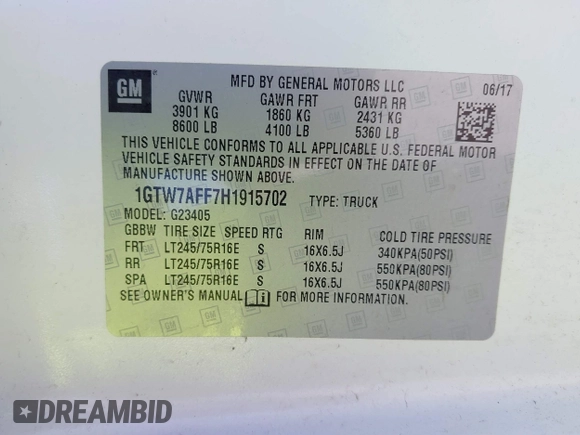 2017 GMC Savana Cargo z VIN 1GTW7AFF7H1915702, wystawiony jako IAAI lot #41768370 z przebiegiem 120 997 mil mil oraz . Historia ofert i sprzedaży dostępna na DreamBid. Obrazek 9.