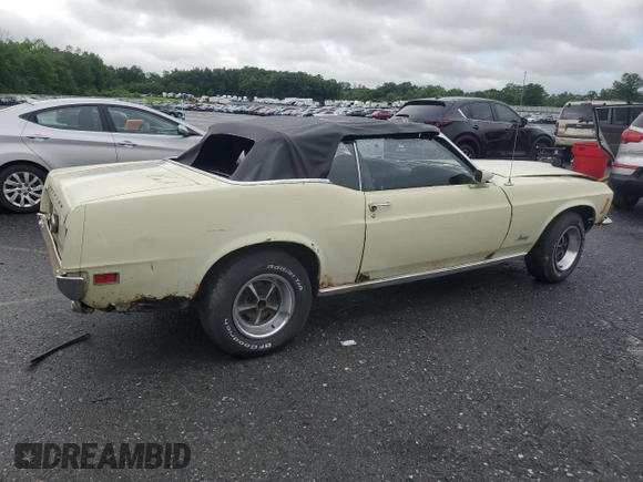 1970 Ford Mustang z VIN 0F03F162390, wystawiony jako Copart lot #60489935 z przebiegiem 99 932 mil mil oraz Czysty tytuł • Clean title. Historia ofert i sprzedaży dostępna na DreamBid. Obrazek 3.