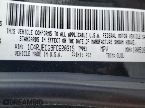 2015 Jeep Grand Cherokee Overland с VIN 1C4RJECG9FC620315, выставлен на аукционе Copart как лот 54569845 с пробегом 219 905 миль миль и Списание • Salvage title. История ставок и продаж доступна на DreamBid. Изображение 13.