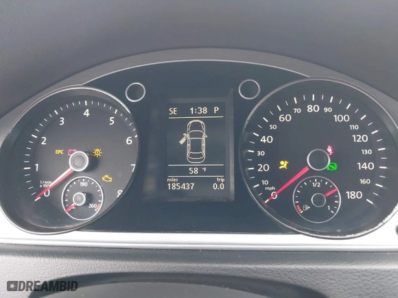 2013 Volkswagen CC Sport with VIN WVWBN7AN7DE503417, listed as a IAAI auction lot 41205584 with 185,437 mi miles. Bid and sale history available at carsss.com. Image 7.