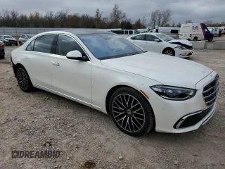 2023 Mercedes-Benz S-Class S 500 with VIN W1K6G6DB6PA203893, listed as a Copart auction lot 84664804 with 743 mi miles and Salvage Title. Bid and sale history available at carsss.com. Image 4.