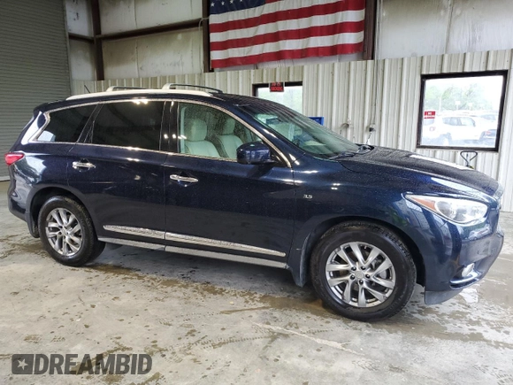 2015 Infiniti QX60 with VIN 5N1AL0MM6FC556695, listed as a Copart auction lot 56818345 with 139,502 mi miles and Salvage title. Bid and sale history available at DreamBid. Image 4.
