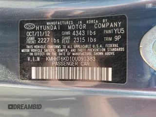 2013 Hyundai Genesis Coupe Premium z VIN KMHHT6KD1DU091383, wystawiony jako Copart lot #55207835 z przebiegiem 145 825 mil mil oraz Szkody całkowita. Historia ofert i sprzedaży dostępna na DreamBid. Obrazek 12.