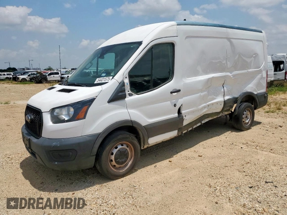 2021 Ford Transit Cargo with VIN 1FTBR1C8XMKA19347, listed as a Copart auction lot 54431575 with 161,668 mi miles and Salvage title. Bid and sale history available at DreamBid. Image 1.