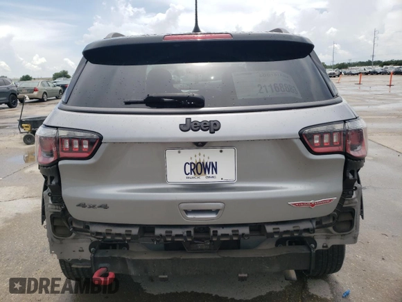 2020 Jeep Compass Trailhawk z VIN 3C4NJDDB7LT171728, wystawiony jako Copart lot #60919295 z przebiegiem 81 826 mil mil oraz Szkoda całkowita • Salvage title. Historia ofert i sprzedaży dostępna na DreamBid. Obrazek 6.