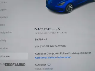 2019 Tesla Model 3 Mid Range with VIN 5YJ3E1EA6KF402308, listed as a IAAI auction lot 40077902 with 89,794 mi miles and . Bid and sale history available at carsss.com. Image 15.