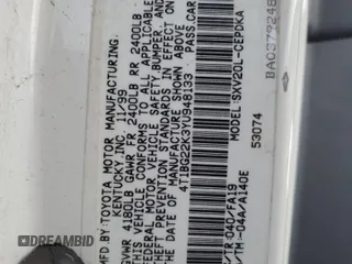 2000 Toyota Camry CE with VIN 4T1BG22K3YU948133, listed as a Copart auction lot 46627315 with 50,914 mi miles and Salvage Title. Bid and sale history available at DreamBid. Image 12.
