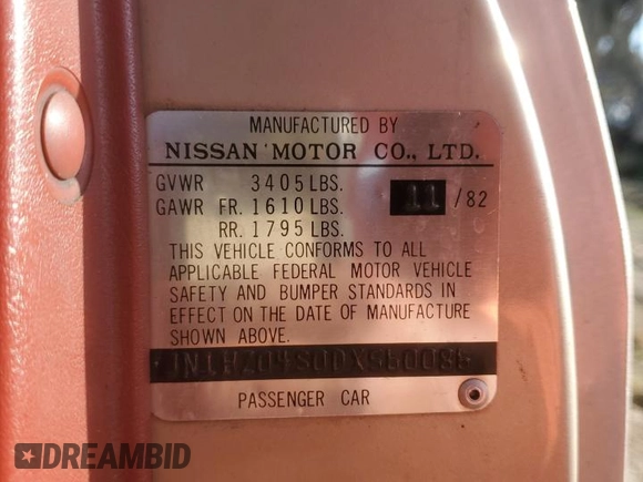 1983 Datsun 280ZX z VIN JN1HZ04S0DX560086, wystawiony jako Copart lot #79178604 z przebiegiem 183 309 mil mil oraz Szkody całkowita. Historia ofert i sprzedaży dostępna na DreamBid. Obrazek 12.