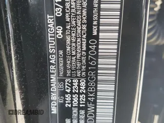 2016 Mercedes-Benz C 300 Luxury with VIN WDDWF4KB8GR167040, listed as a Copart auction lot 58181125 with 42,429 mi miles and Salvage title. Bid and sale history available at DreamBid. Image 12.