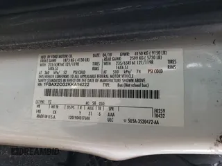 2019 Ford Transit Passenger XL with VIN 1FBAX2CG2KKA94222, listed as a Copart auction lot 45321075 with Not Provided miles and Salvage Title. Bid and sale history available at carsss.com. Image 14.