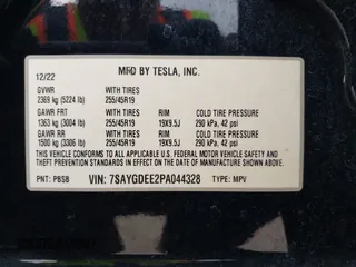 2023 Tesla Model Y Long Range with VIN 7SAYGDEE2PA044328, listed as a IAAI auction lot 42427625 with 41,324 mi miles and . Bid and sale history available at DreamBid. Image 9.