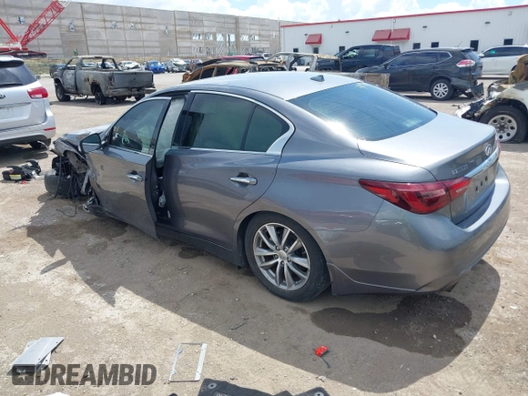 2021 Infiniti Q50 Pure with VIN JN1EV7AP7MM700241, listed as a IAAI auction lot 42586868 with 96,046 mi miles and . Bid and sale history available at DreamBid. Image 3.