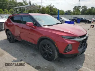 2019 Chevrolet Blazer RS with VIN 3GNKBERS8KS703823, listed as a Copart auction lot 59187075 with 75,979 mi miles and Salvage title. Bid and sale history available at DreamBid. Image 4.