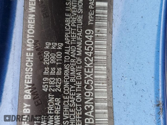 2014 BMW 4 Series 428i xDrive with VIN WBA3N9C5XEK245049, listed as a Copart auction lot 48901785 with 89,966 mi miles and Salvage title. Bid and sale history available at DreamBid. Image 12.
