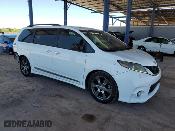 2017 Toyota Sienna SE with VIN 5TDXZ3DC4HS830936, listed as a Copart auction lot 62111205 with 154,665 mi miles and Salvage title. Bid and sale history available at DreamBid. Image 4.