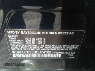 2013 BMW 5 Series 535i xDrive with VIN WBAFU7C55DDU74102, listed as a IAAI auction lot 38809007 with 89,663 mi miles and . Bid and sale history available at carsss.com. Image 9.