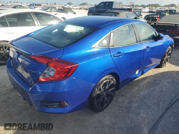 2020 Honda Civic Sedan Sport with VIN 2HGFC2F89LH584085, listed as a Copart auction lot 80294584 with 47,750 mi miles and Non Repairable. Bid and sale history available at carsss.com. Image 3.