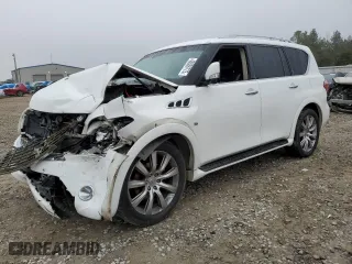 2014 Infiniti QX80 with VIN JN8AZ2NF1E9551905, listed as a Copart auction lot 43836775 with 127,895 mi miles and Salvage Title. Bid and sale history available at carsss.com. Image 1.