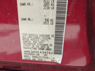 2015 Nissan Altima 2.5 with VIN 1N4AL3AP5FC434582, listed as a IAAI auction lot 42023732 with 180,576 mi miles. Bid and sale history available at carsss.com. Image 9.
