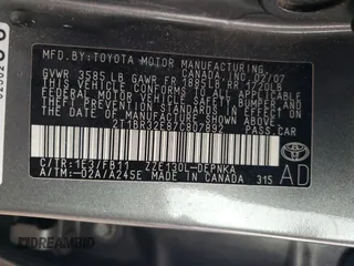 2007 Toyota Corolla CE with VIN 2T1BR32E87C807892, listed as a Copart auction lot 63601225 with 178,561 mi miles and Salvage title. Bid and sale history available at DreamBid. Image 12.