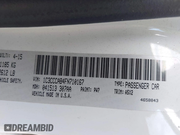 2015 Chrysler 200 Limited с VIN 1C3CCCAB4FN710167, выставлен на аукционе IAAI как лот 42265899 с пробегом 131 554 миль миль и . История ставок и продаж доступна на DreamBid. Изображение 9.