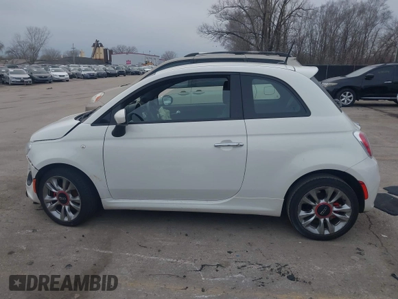 2015 FIAT 500 Sport with VIN 3C3CFFBR3FT509185, listed as a IAAI auction lot 41739081 with 23,555 mi miles. Bid and sale history available at carsss.com. Image 14.