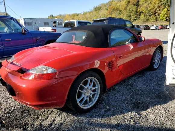 2003 Porsche Boxster S with VIN WP0CB29883U661820, listed as a Copart auction lot 75179104 with 53,459 mi miles and Salvage Title. Bid and sale history available at carsss.com. Image 3.