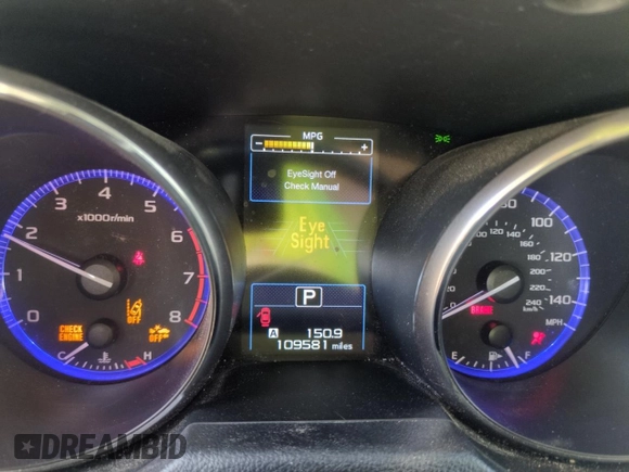 2015 Subaru Legacy Premium with VIN 4S3BNAH67F3044528, listed as a Copart auction lot 59813305 with 109,581 mi miles and Salvage title. Bid and sale history available at DreamBid. Image 9.