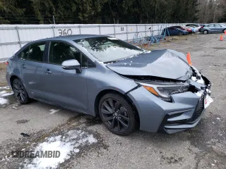 2023 Toyota Corolla Hybrid LE with VIN JTDBDMHE9P3005744, listed as a Copart auction lot 44383075 with 19,528 mi miles and Salvage Title. Bid and sale history available at carsss.com. Image 4.