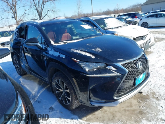 2015 Lexus NX 200t with VIN JTJBARBZ5F2017389, listed as a IAAI auction lot 41317357 with 183,399 mi miles. Bid and sale history available at carsss.com. Image 1.