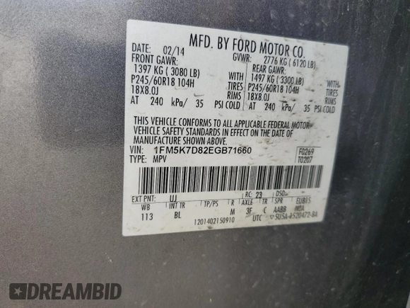 2014 Ford Explorer XLT with VIN 1FM5K7D82EGB71660, listed as a Copart auction lot 51976285 with 225,592 mi miles and Salvage Title. Bid and sale history available at carsss.com. Image 15.