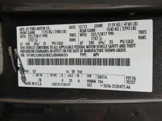 2014 Ford Escape SE with VIN 1FMCU9GX8EUB98833, listed as a Copart auction lot 50234445 with 181,893 mi miles and Clean Title. Bid and sale history available at DreamBid. Image 13.