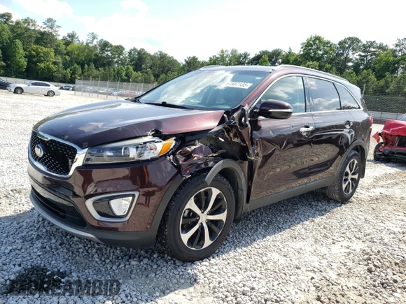 2016 Kia Sorento EX z VIN 5XYPH4A16GG032817, wystawiony jako Copart lot #61597135 z przebiegiem 90 911 mil mil oraz Szkoda całkowita • Salvage title. Historia ofert i sprzedaży dostępna na DreamBid. Obrazek 1.