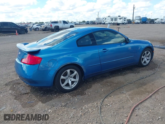 2003 Infiniti G35 w/Leather with VIN JNKCV54E03M218081, listed as a IAAI auction lot 40689499 with 87,064 mi miles and . Bid and sale history available at DreamBid. Image 4.