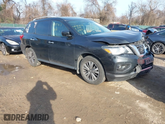 2017 Nissan Pathfinder SV with VIN 5N1DR2MM1HC609460, listed as a IAAI auction lot 41184113 with 1 mi miles. Bid and sale history available at carsss.com. Image 1.