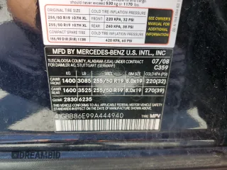 2009 Mercedes-Benz M 350 with VIN 4JGBB86E99A444940, listed as a Copart auction lot 56407335 with 168,156 mi miles and Clean Title. Bid and sale history available at DreamBid. Image 13.