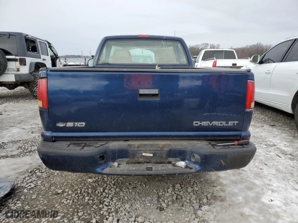 1999 Chevrolet S-10 LS with VIN 1GCCS1440X8167738, listed as a Copart auction lot 38487164 with 0 mi miles and Salvage Title. Bid and sale history available at carsss.com. Image 6.