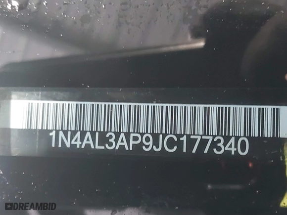 2018 Nissan Altima 2.5 SL with VIN 1N4AL3AP9JC177340, listed as a IAAI auction lot 41800890 with 120,439 mi miles. Bid and sale history available at carsss.com. Image 9.