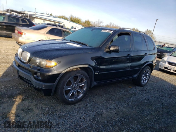 2005 BMW X5 4.8is with VIN 5UXFA935X5LE83006, listed as a Copart auction lot 49554885 with 160,136 mi miles and Clean Title. Bid and sale history available at carsss.com. Image 1.