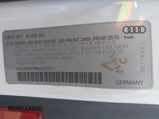 2019 Audi A5 Sportback Premium with VIN WAUDNCF55KA023971, listed as a IAAI auction lot 41590436 with 78,824 mi miles. Bid and sale history available at carsss.com. Image 9.