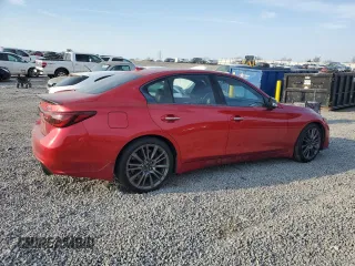 2021 Infiniti Q50 Red Sport 400 with VIN JN1FV7DP8MM850097, listed as a Copart auction lot 48663665 with 82,788 mi miles and Salvage Title. Bid and sale history available at DreamBid. Image 3.