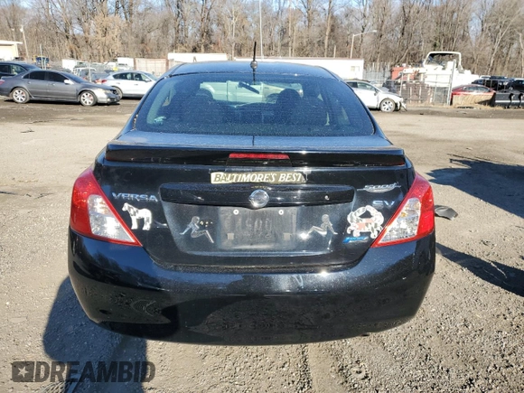 2014 Nissan Versa SV with VIN 3N1CN7AP1EL868279, listed as a Copart auction lot 87431124 with 90,979 mi miles and Salvage Title. Bid and sale history available at carsss.com. Image 6.