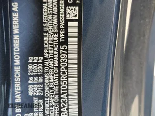 2024 BMW 4 Series 430i с VIN WBA23AT05RCP03975, выставлен на аукционе Copart как лот 65407575 с пробегом Не указан миль и Списание • Salvage title. История ставок и продаж доступна на DreamBid. Изображение 12.