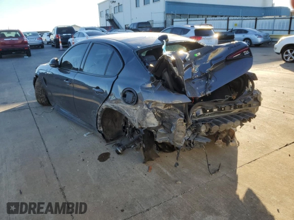 2021 Alfa Romeo Giulia Quadrifoglio with VIN ZARFAMEV2M7646078, listed as a Copart auction lot 82237543 with Not provided miles and . Bid and sale history available at DreamBid. Image 2.