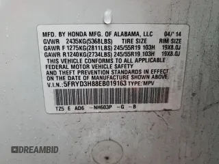 2014 Acura MDX Advance with VIN 5FRYD3H88EB019163, listed as a Copart auction lot 43661515 with 188,065 mi miles and Salvage title. Bid and sale history available at DreamBid. Image 13.