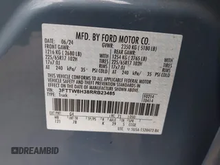 2024 Ford Maverick XLT z VIN 3FTTW8H38RRB23485, wystawiony jako IAAI lot #42185211 z przebiegiem 9 383 mil mil oraz . Historia ofert i sprzedaży dostępna na DreamBid. Obrazek 9.